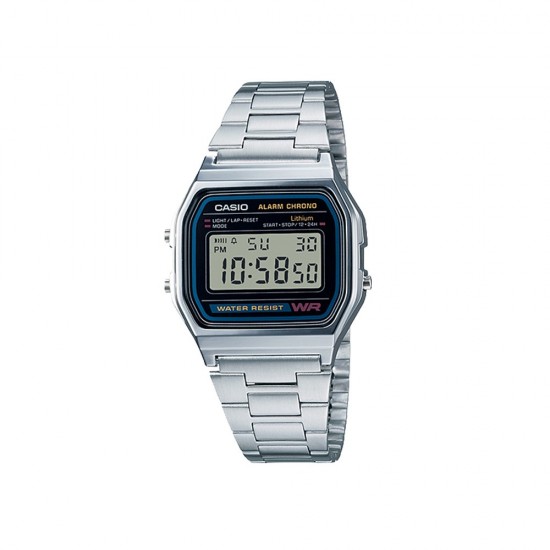 Casio General A158WA-1 Silver Stainless Steel Band Men Watch