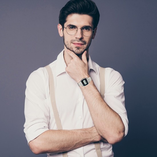 Casio General A158WA-1 Silver Stainless Steel Band Men Watch