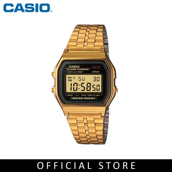 Casio General A159WGEA-1 Gold Stainless Steel Band Unisex Watch