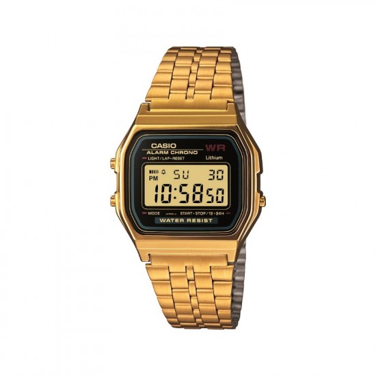 Casio General A159WGEA-1 Gold Stainless Steel Band Unisex Watch
