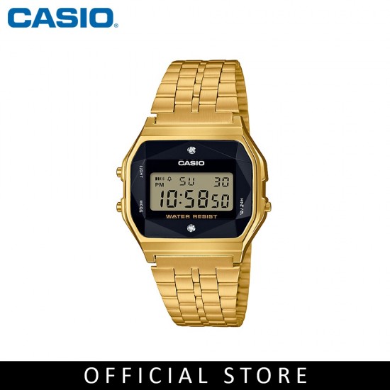 Casio General A159WGED-1 Stainless Steel with Diamonds on dial Unisex Watch