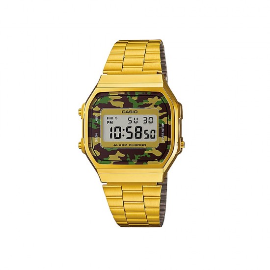 Casio General A168WEGC-3 Gold Stainless Steel Band Men Watch