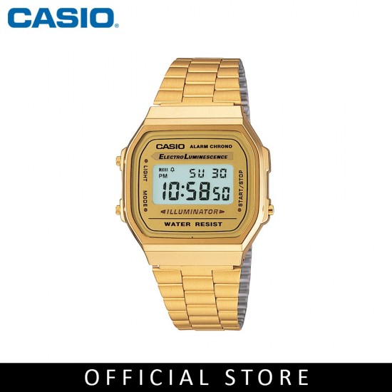 Casio General A168WG-9W Gold Stainless Steel Band Men Watch 