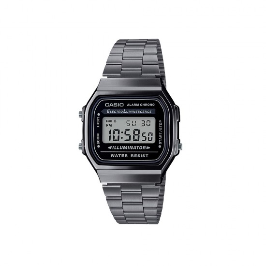 Casio General A168WGG-1A Grey Stainless Steel Band Women Watch