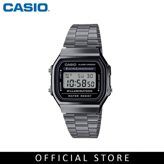 Casio General A168WGG-1A Grey Stainless Steel Band Women Watch