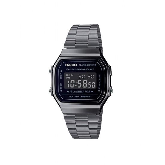 Casio General A168WGG-1B Grey Stainless Steel Band Women Watch