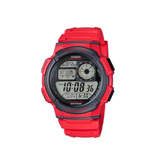 Casio General AE-1000W-4A Red Resin Band Men Sports Watch