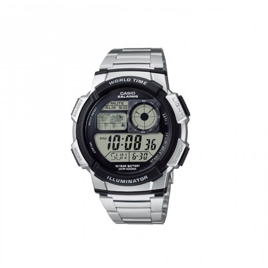 Casio General AE-1000WD-1A Silver Stainless Steel Band Men Watch 