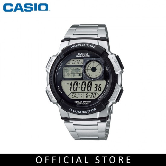 Casio General AE-1000WD-1A Silver Stainless Steel Band Men Watch 