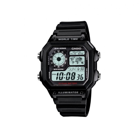 Casio General AE-1200WH-1A Black Resin Band Men Watch 