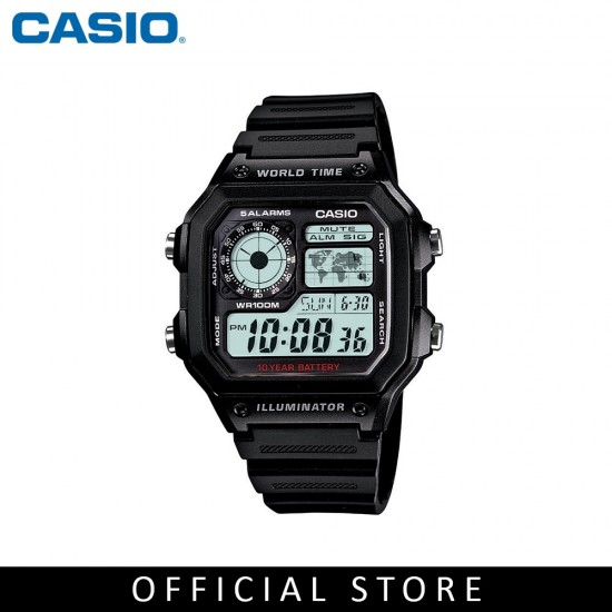 Casio General AE-1200WH-1A Black Resin Band Men Watch 