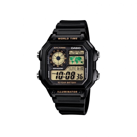 Casio General AE-1200WH-1B Black Resin Band Men Watch 