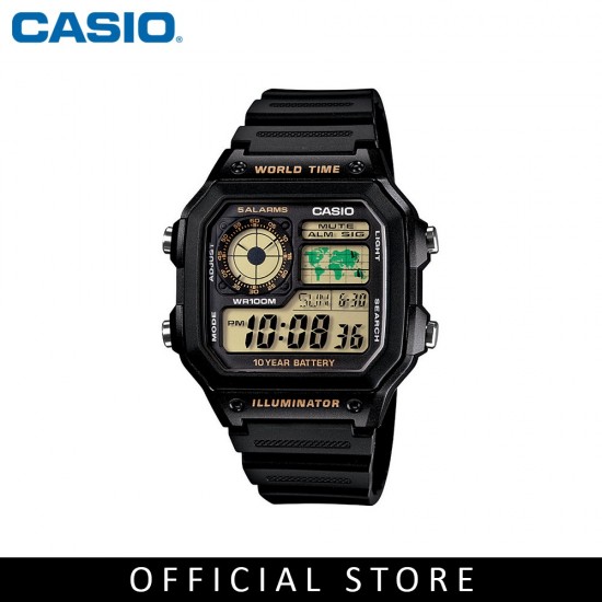 Casio General AE-1200WH-1B Black Resin Band Men Watch 