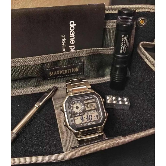 Casio General AE-1200WHD-1A Silver Stainless Steel Band Men Watch