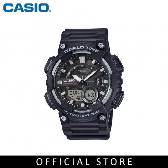 Casio General AEQ-110W-1A Black Resin Band Men Youth Watch