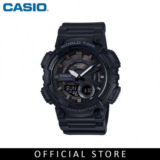Casio General AEQ-110W-1B Black Resin Band Men Youth Watch