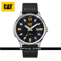 CAT AG 3HD AG-141-34-127 BLACK LEATHER STRAP MEN WATCH