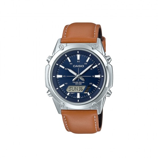 Casio General AMW-S820L-2A Brown Leather Band Men Watch