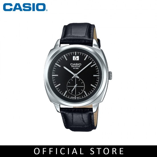 Casio General BEM-150L-1A Black Leather Band Men Watch