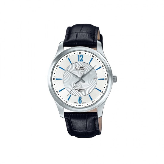 Casio General BEM-151L-7A Black Leather Band Men Watch