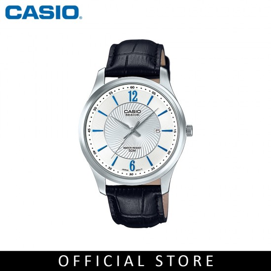 Casio General BEM-151L-7A Black Leather Band Men Watch