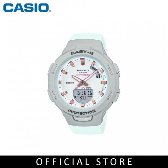 Casio Baby-G BSA-B100MC-8A Light Blue Resin Band Women Sports Watch