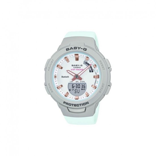 Casio Baby-G BSA-B100MC-8A Light Blue Resin Band Women Sports Watch