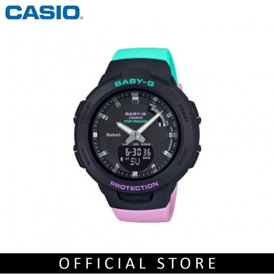 Casio Baby-G BSA-B100MT-1A Blue Pink Resin Band Women Sports Watch