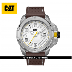 CAT CONSTRUCT 3HD/D DW-141-35-232 BROWN LEATHER STRAP MEN WATCH