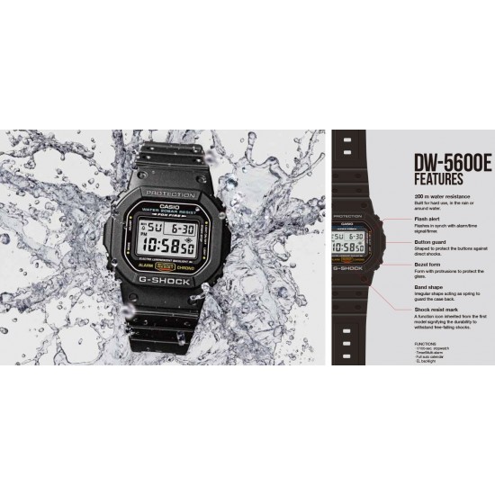 Casio G-Shock DW-5600E-1 Black Men Resin Band Watch