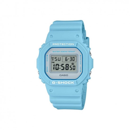 Casio G-Shock DW-5600SC-2 Light Blue Resin Band Men Sports Watch