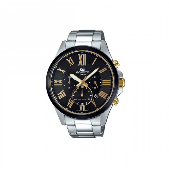 Casio Edifice EFV-500DB-1A Standard Chronograph Stainless Steel Band Men Watch