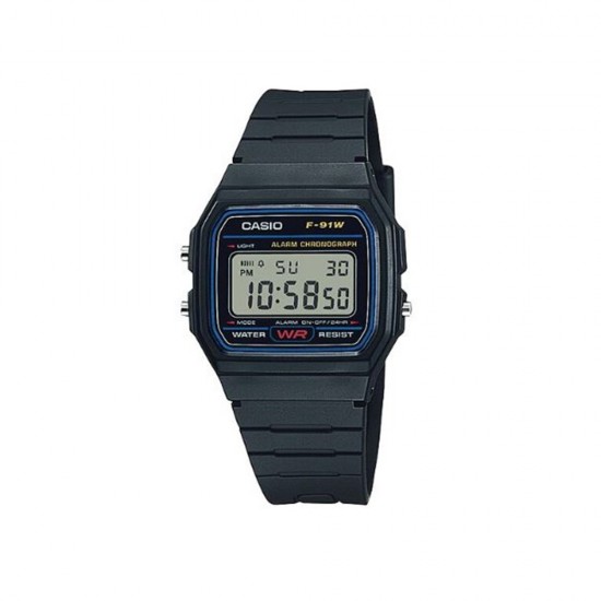 Casio General F-91W-1S Black Resin Band Men Watch