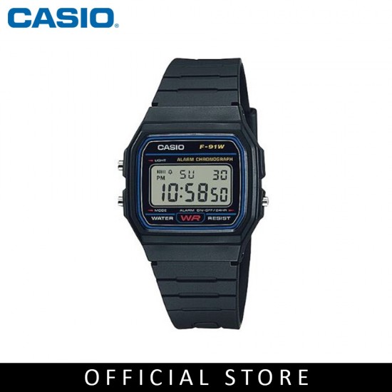 Casio General F-91W-1S Black Resin Band Men Watch