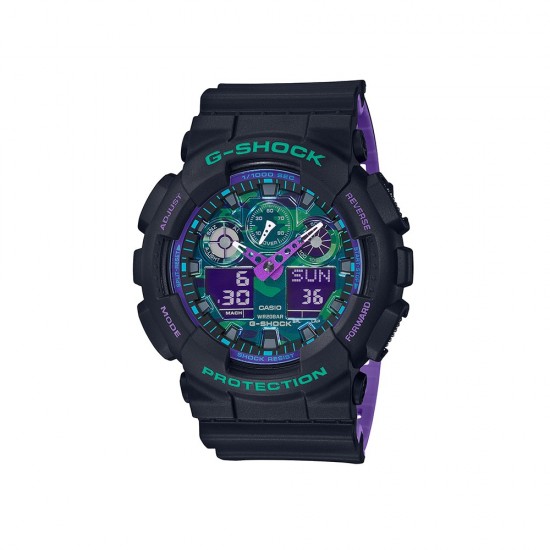 Casio G-Shock GA-100BL-1A Black Resin Band Men Sports Watch