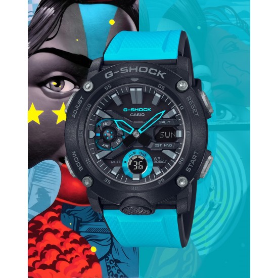 Casio G-Shock GA-2000-1A2 Blue Resin Strap Men Watch