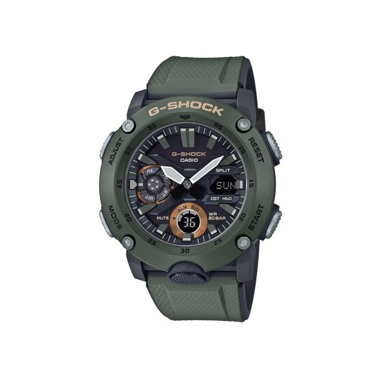 Casio G-Shock GA-2000-3A Olive Green Resin Strap Men Watch
