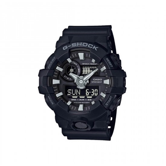Casio G-Shock GA-700-1B Black Resin Band Men Sports Watch