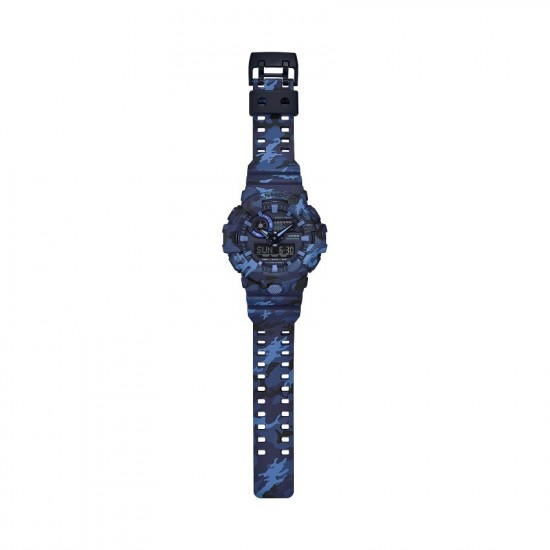 Casio G-Shock GA-700CM-2A Blue Camouflage Resin Band Men Sports Watch