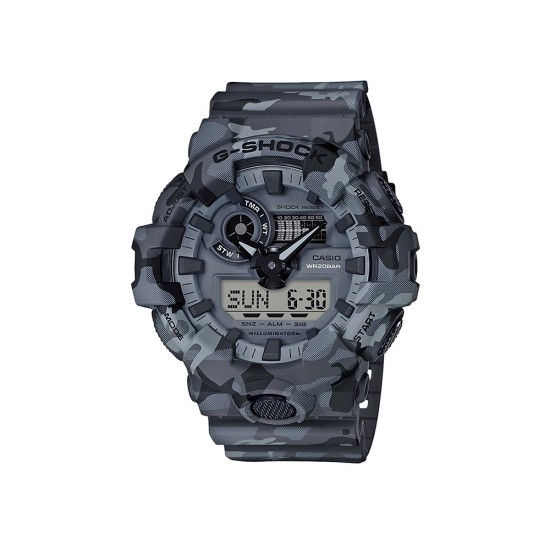 Casio G-Shock GA-700CM-8A Grey Camouflage Resin Band Men Sports Watch