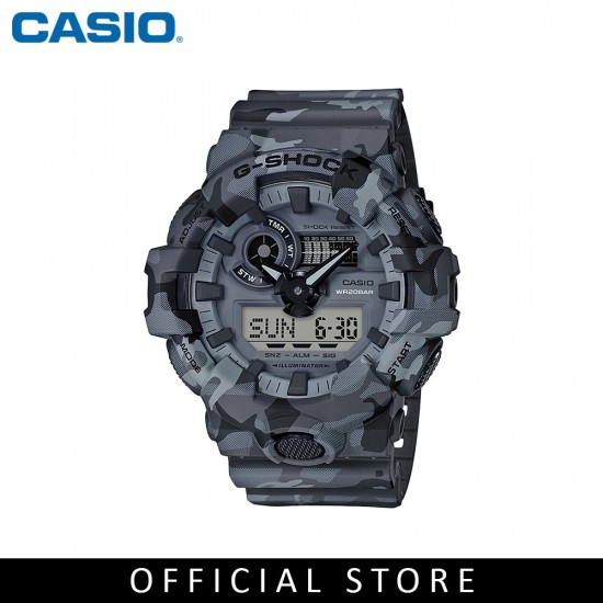 Casio G-Shock GA-700CM-8A Grey Camouflage Resin Band Men Sports Watch
