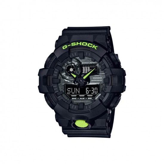 Casio G-Shock GA-700DC-1A Black Resin Band Men Sports Watch