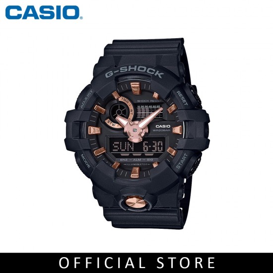 Casio G-Shock GA-710B-1A4 Black Resin Band Men Sports Watch