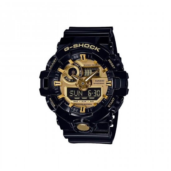 Casio G-Shock GA-710GB-1A Black Resin Band Men Sports Watch