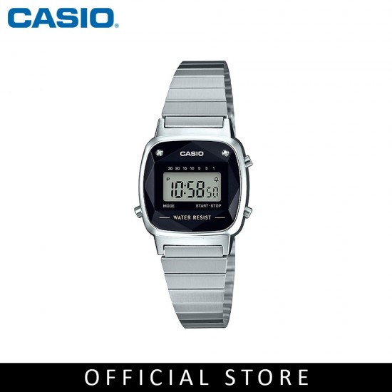 Casio General LA670WAD-1 Silver Stainless Steel Band Women Youth Watch