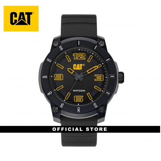 CAT STRATUM 3HD LG-140-21-127 BLACK SILICON STRAP MEN WATCH