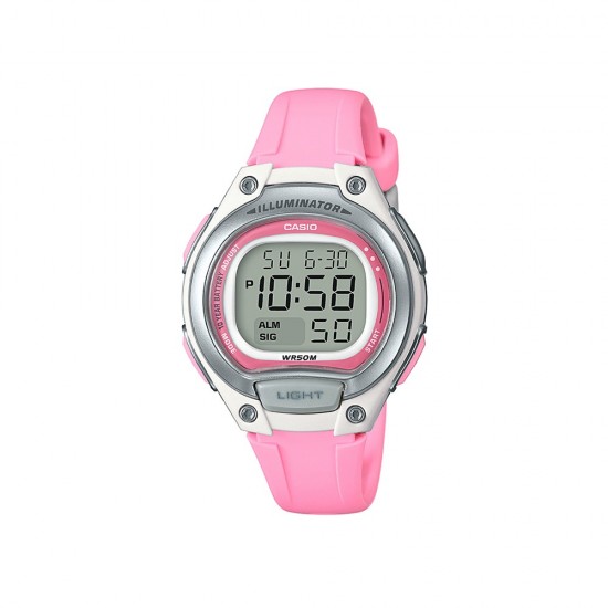 Casio General LW-203-4A Youth Digital Pink Resin Band Women Watch
