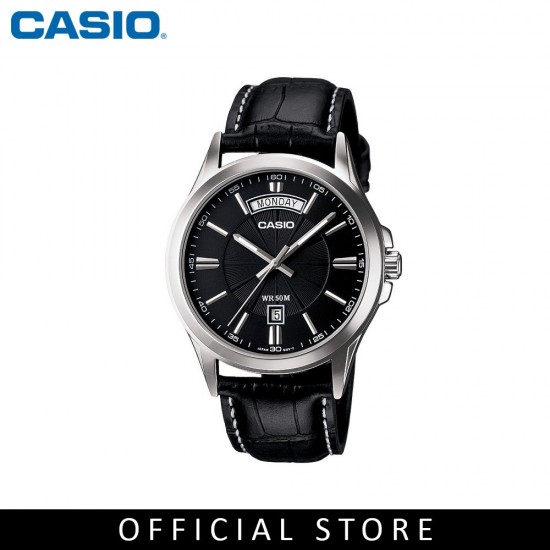 Casio General MTP-1381L-1A Black Leather Band Men Watch