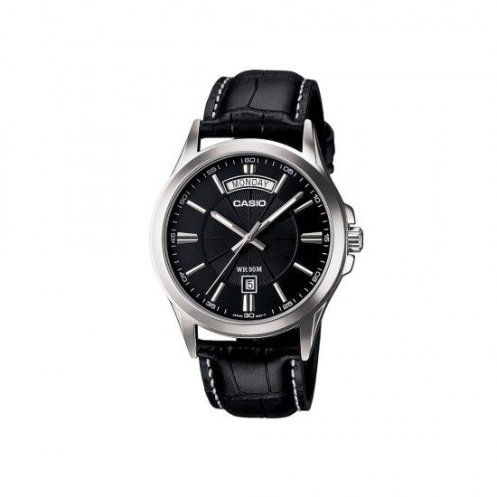 Casio General MTP-1381L-1A Black Leather Band Men Watch