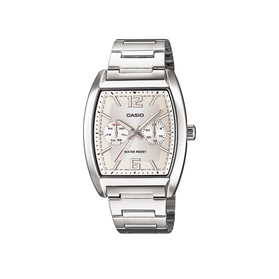 Casio General MTP-E302D-7A Silver Stainless Steel Band Men Watch